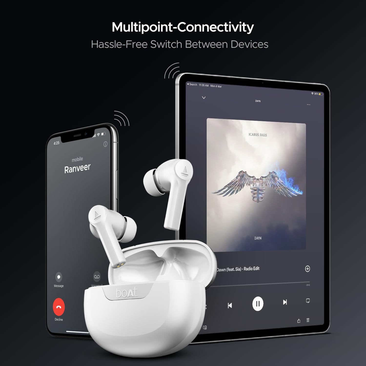 Boat Nirvana Ion, TWS Ear Buds Wireless Earphones with mic - Image 3