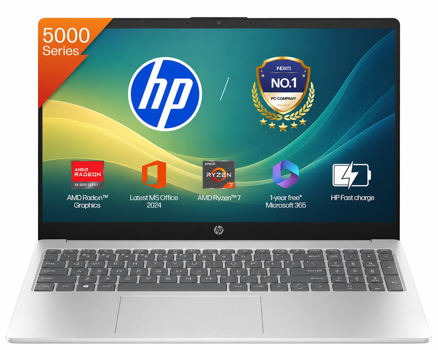 HP 15 Laptop, AMD Ryzen 5 7520U (16GB DDR4, 512GB SSD) FHD